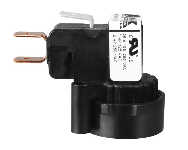 Tecmark SPDT latching air switch, side spout - Click to enlarge