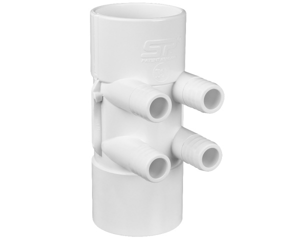 2" F/F manifold, 4 ports 3/4" M+ ribbed - Click to enlarge