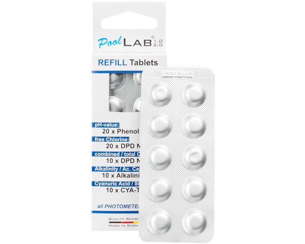 Kit de recarga de pastillas para fotmetros PoolLAB 1.0 / PoolLab 2.0 - Haga clic para ampliar