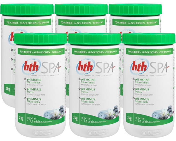Carton de 6 HTH pH Moins - Cliquez pour agrandir