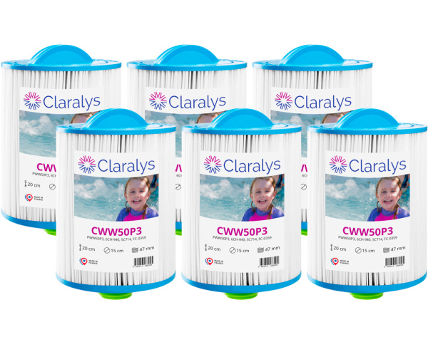 Carton de 6 filtres Claralys CWW50P3 - Cliquez pour agrandir