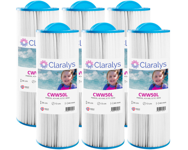Carton de 6 filtres Claralys CWW50L - Cliquez pour agrandir