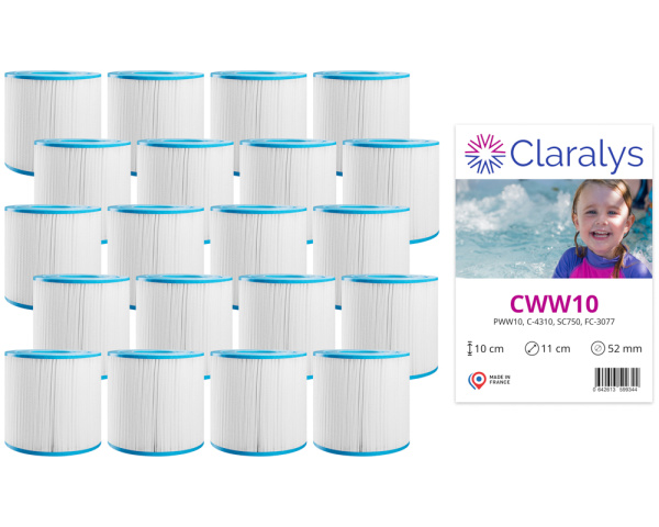 Carton de 20 filtres Claralys CWW10 - Cliquez pour agrandir