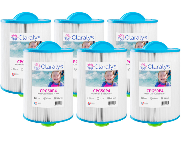 Carton de 6 filtres Claralys CPG50P4 - Cliquez pour agrandir