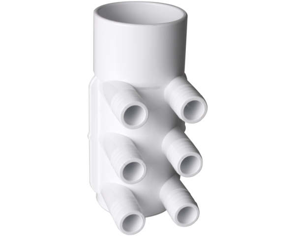 2" F Verteiler mit 6 geriffelten 3/4" M+ Ausgngen - Zum Vergr&ouml;&szlig;ern klicken