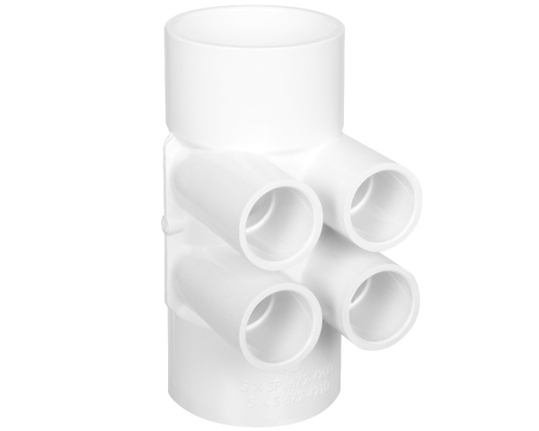 Colector de 2" H/H a 4 salidas de 3/4" H - Haga clic para ampliar