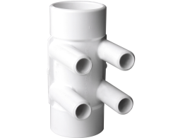 Colector de 1,5" H/H con 4 salidas 3/4" M+ lisas