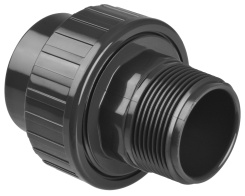 3-part union 1.5" MPT to 50 mm socket