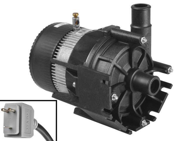 Laing E10 pump with special mini J&J plug - Click to enlarge