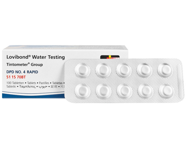 Lovibond DPD4 tablets for total bromine or active oxygen - Click to enlarge