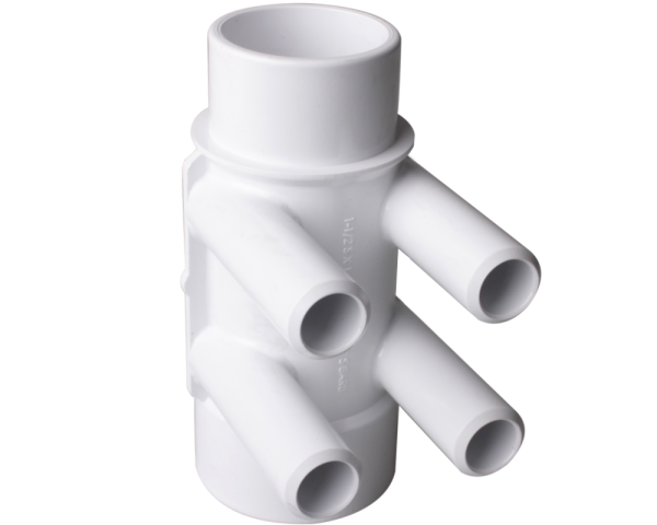 Verteiler 1,5" mnnlich/weiblich zu glatten 4 3/4"-Ausgngen M+ - Zum Vergr&ouml;&szlig;ern klicken