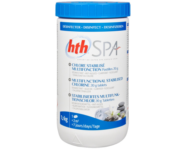 Cloro estabilizado multifuncin HTH en pastillas - Haga clic para ampliar