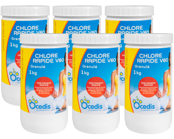 Carton de 6 Chlore rapide O'Spa V60 en granuls - Cliquez pour agrandir