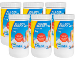Paquete de 6 Cloro rpido Ocedis V60 en grnulos