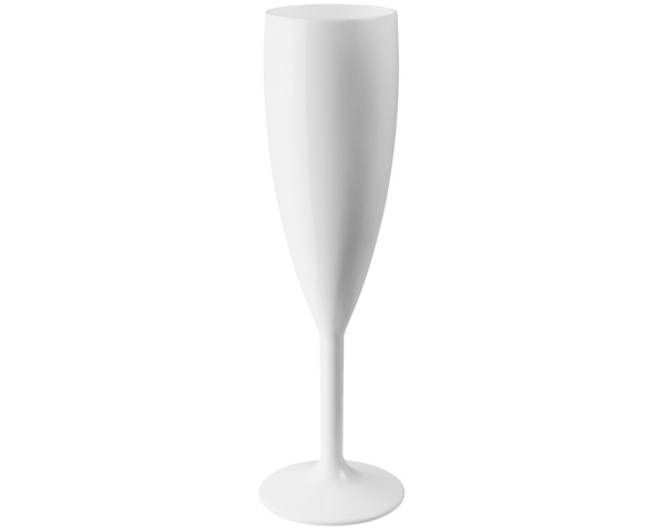 Weies bruchsicheres Champagnerglas - Zum Vergr&ouml;&szlig;ern klicken