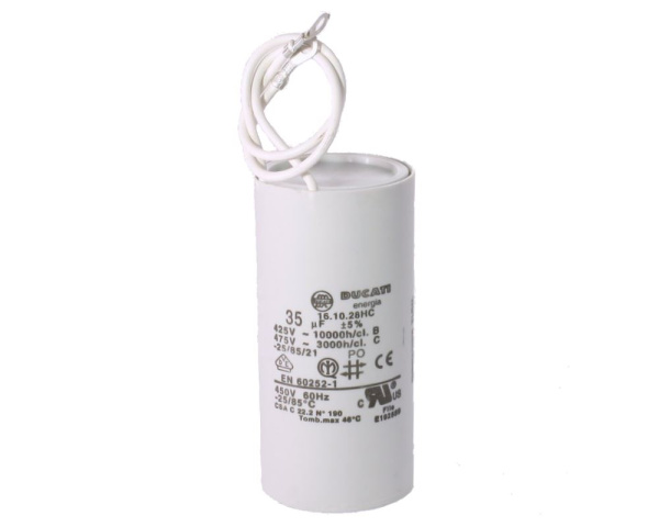 35-36F capacitor with wires - Click to enlarge