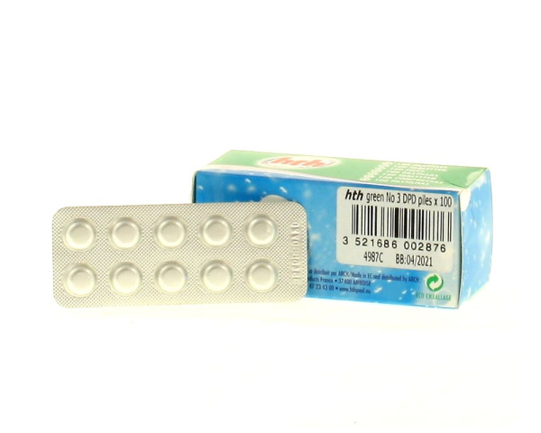HTH DPD3 tablets for combined chlorine - Click to enlarge