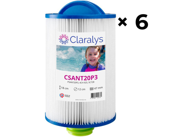 Carton de 6 filtres Claralys CSANT20P3 - Cliquez pour agrandir