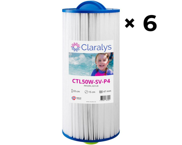 Box of 6 Claralys CTL50W-SV-P4 filters - Click to enlarge